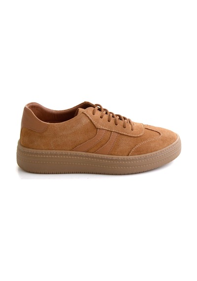 Bambi Taba Süet Hakiki Deri Kadın Sneaker K01753222202