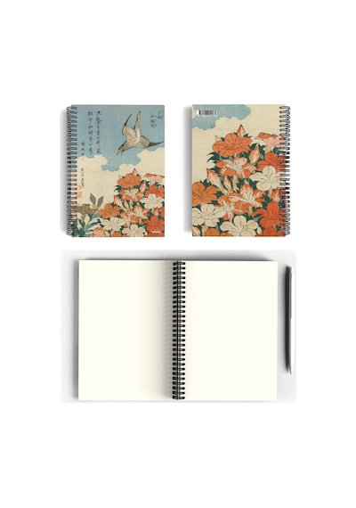 Katsushika Hokusai/cuckoo And Azaleas,1834 Spiralli Defter 06 A5 Çizgisiz 100 Sayfa Sa