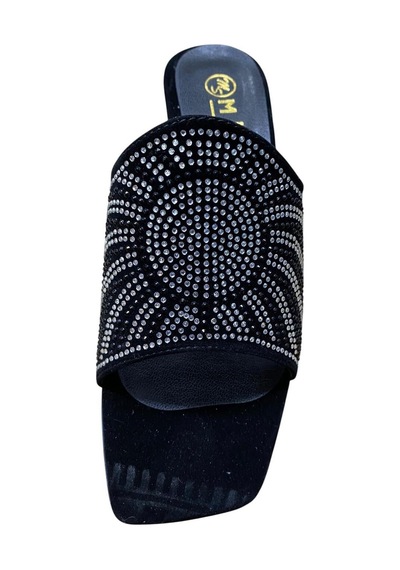 Miçe Shoes Kadın Kalın Topuklu Taşlı Terlik Siyah Taşlı - 873533717 Siyah Taşlı