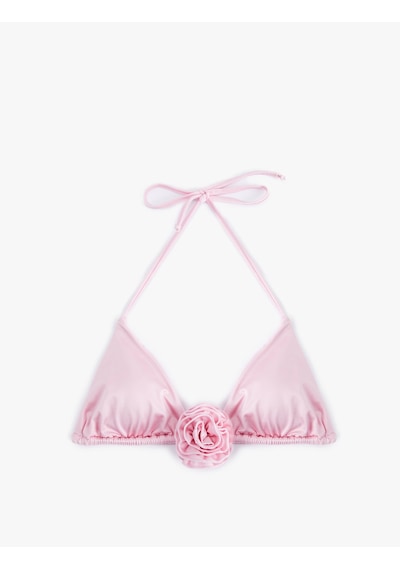 Koton Gül Aplike Detaylı Üçgen Bikini Üstü Pembe 5sak10177mm