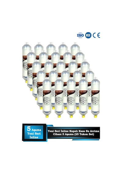 Sumarkt Kapalı Kasa Su Arıtma Cihazı Yeni Seri Inline 5 Aşamalı Toptan 25 Takım Filtre Bakım Seti