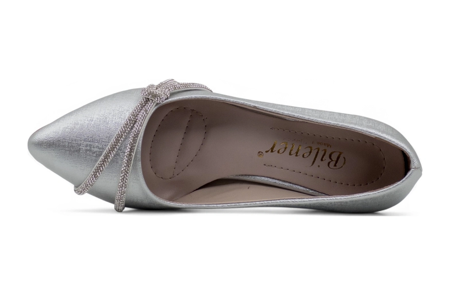 Bilener 0803 Taşlı Kadın Stiletto GÜMÜŞ