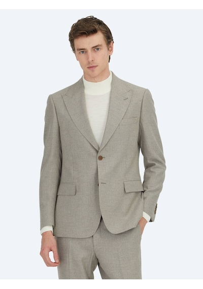 Kip Vizon Mikro Modern Fit Yün Karışımlı Takım Elbise Vizon