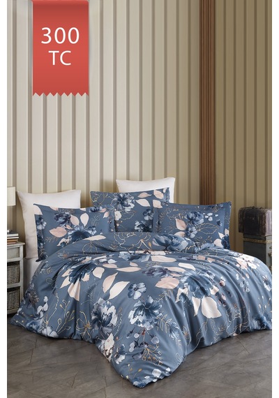 Varol Royal Saten 300tc Nevresim Takımı Çift Nevresimli Family Size - Larissa Çok Renkli