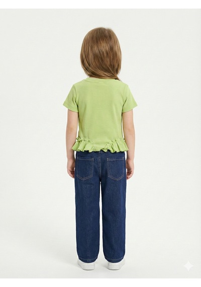 Xo Kids Kız Çocuk 3lü Alt Üst Kombin Takmı 1-4 Yaş Set0475 Mavi