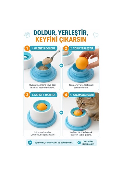 Kedi Ve Köpek Yalama Kabı, Mama Ve Ödül İçin Yavaş Yeme Kabı, Yalama Aktivitesi Ve Mama Dağınıklığını Azaltmaya Yardımcı Slow Feeder, Asorti Renk Küçük