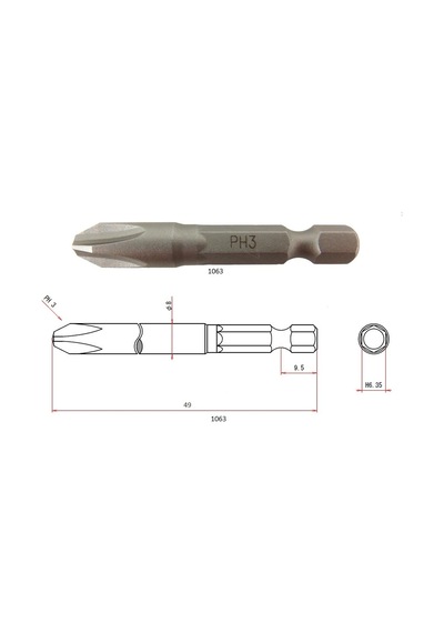 vessel 487210 Ph3x50 MM Yıldız Bits Uç