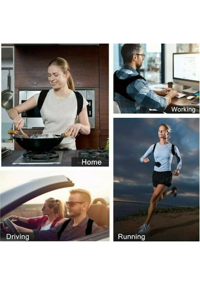 Unisex Siyah Kamburluk Önleyici Dik Duruş Korsesi Sporcu Dik Durma Sırt Aparatı