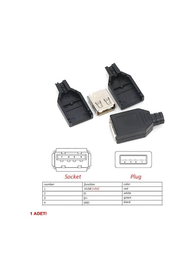 Ic-265f Usb A Tip Seyyar Kapaklı Dişi Usb Soketi