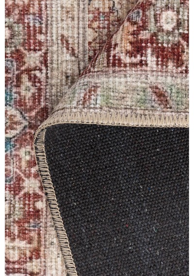 Artloop Folk Krem Vintage Etnik Madalyonlu Klasik Desenli Dokuma Tabanlı Şönil Halı Al 599 Krem Madalyonlu