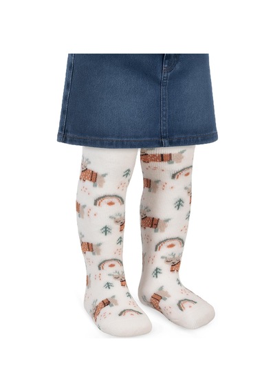 Civil Baby Deer Havlu 6-18 Ay Bebek Kız Külotlu Çorap - Ekru