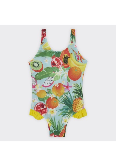 Kız Çocuk Tropic Desenli Mayo Çok Renkli