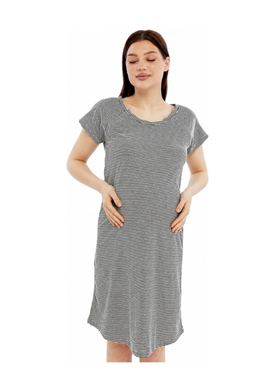 Luvmabelly Myra9585 Yandan Çıt Çıtlı Hamile Geceliği Siyah