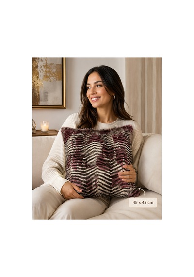 Ithal Peluş Kumaş Yastık Kılıfı Desen 45x45 Peluş Yastık Home Pembe Desen Pembe Desen