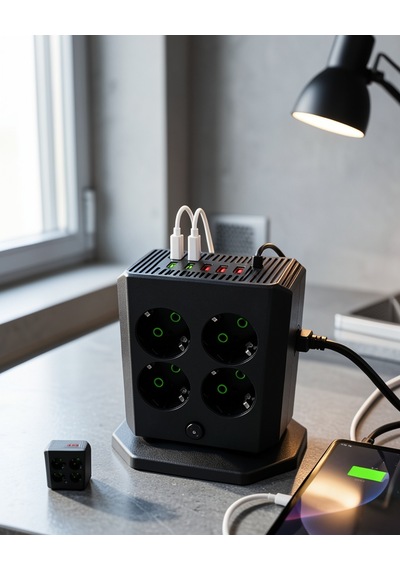 Çoklu Priz 8 Çıkışlı 4 Usb 2 Type-c Anahtarlı Dikey Priz Kulesi Uczza105priz-3 Diğer