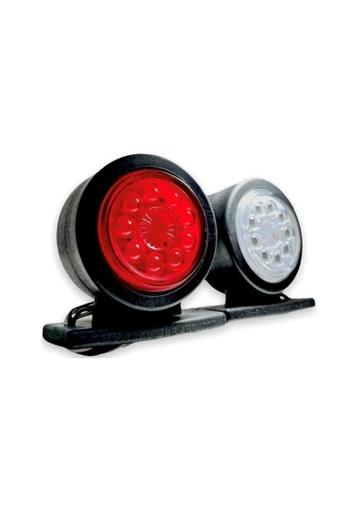 Ahmet Otomotiv 2 Adet Mercekli Takoz Lamba Kırmızı-beyaz 12v-24v