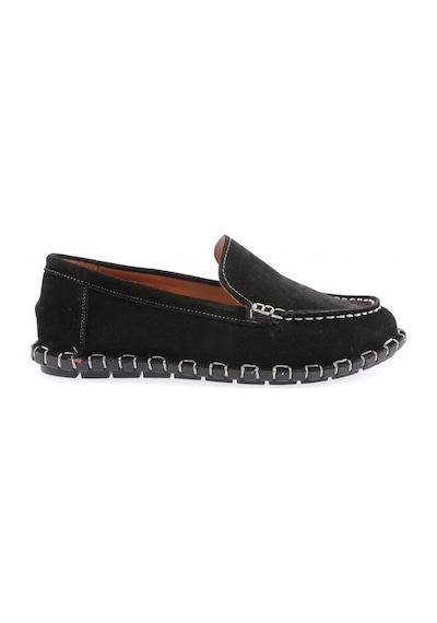 Dgn 603-23y Kadin Dikiş Detayli Loafer Ayakkabi 603-2109-R1680 Siyah