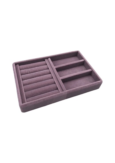 Süet Kumaş Lila Renk 22 Cm 14 Cm Çekmece İçi Takı Standı Çok Renkli