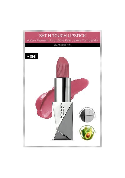Alix Avien Uzun Süre Kalıcı Nemlendirici Pürüzsüz Etkili Yarı Mat Ruj Satin Touch Lipstick 810 Antique Pink