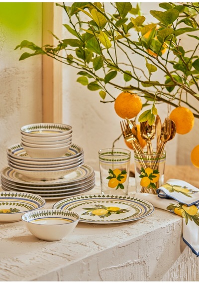 Bella Maison Lemoncello Porselen 48 Parça 12 Kişilik Yemek Takımı Çok Renkli