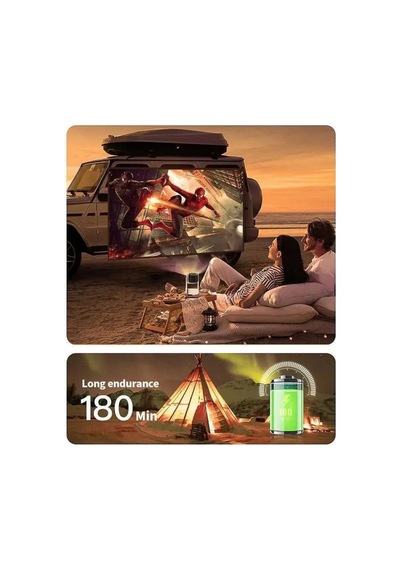 K2 Şarjlı Projeksiyon 4k Bt Wifi Android Taşınabilir Led Projektör Ev Sinema Açık Hava Tv