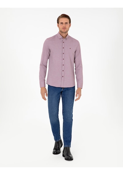 Pierre Cardin Erkek Bordo Gömlek Desenli 50297998-vr014 Bordo