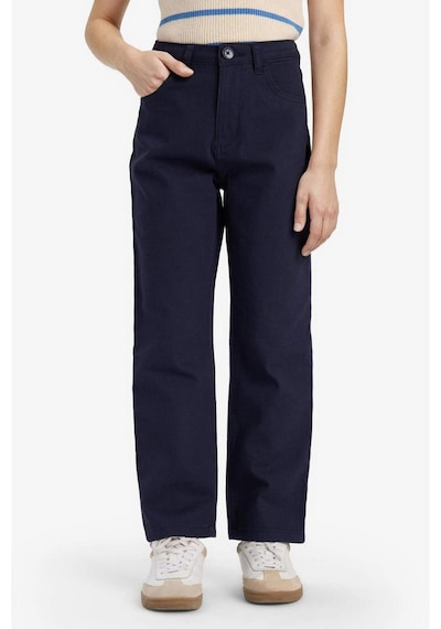 Defacto Kız Çocuk Straight Fit Geniş Bol Paça Cepli Pamuklu Okul Pantolonu C9471a825aunv253 Lacivert