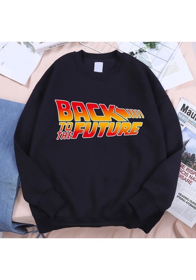 Startmore Tarzsokak Geleceğe Geri Film Logosu Hoodie Erkekler Vintage Casual Hoody Anime Gevşek Kazak Harajuku Po Siyah