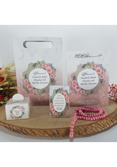 Somon Simli 5Li Set- Yasin +Tesbih + Çanta + Magnet + Lokumluk