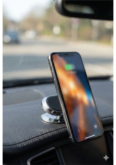 Güçlü Mıknatıslı Araç İçi Telefon Tutucu Yapışkanlı Torpido Üstü Telefon Tutacağı