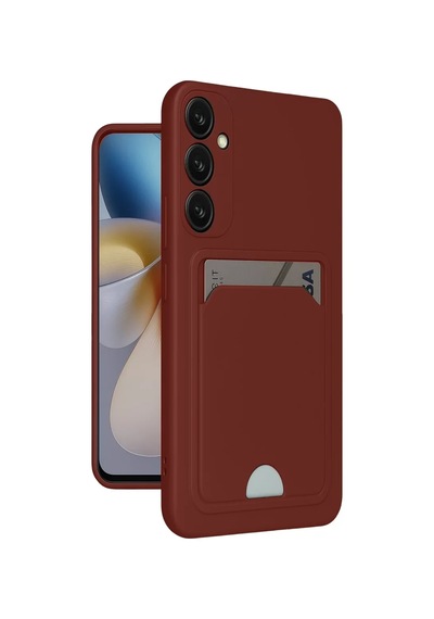 Newface Samsung Galaxy A55 5g Kılıf Kelvin Kartvizitli Silikon - Bordo