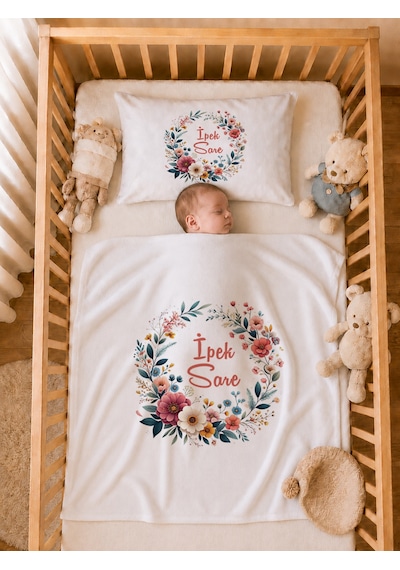 Pia Baby İsme Özel Kız Bebek Hastane Çıkışı 12 Parça %100 Pamuk Organik Baskılı Kese Hediyeli Set 106911k0x Ekru