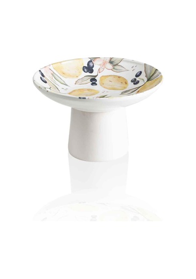 The Mia Limoncello Ayaklı Servis Tabağı 20 Cm Renkli