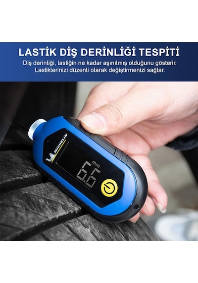 Michelin Mc27001 3,6v Li-ion 150psı Şarjlı Dijital Lastik Basınç Ve Derinlik Ölçer
