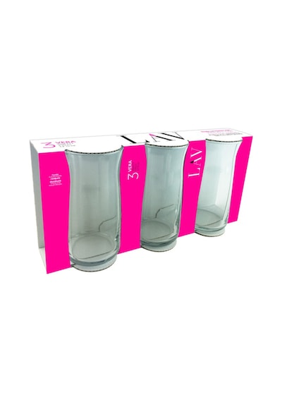 Lav Vera Cam Meşrubat Bardağı 3'lü 370 ml (Büyük Su/Soğuk Kahve/Kokteyl Bardağı )