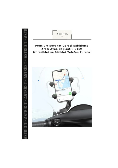 Premium Seyahat Gereci Sabitleme Aracı Ayna Bağlantılı C119 Motosiklet Ve Bisiklet Telefon Tutucu