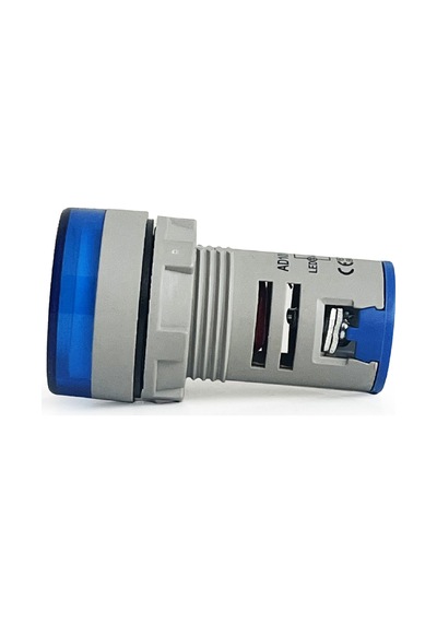 Mini Dijital Voltmetre 22mm Ac 60-500v Led Mavi Işık