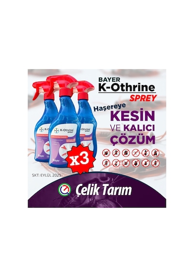 Bayer Kothrine 500 Ml Kullanima Hazır Sprey Bit Pire Sinek Örümcek Gümüş Böceği Haşere
