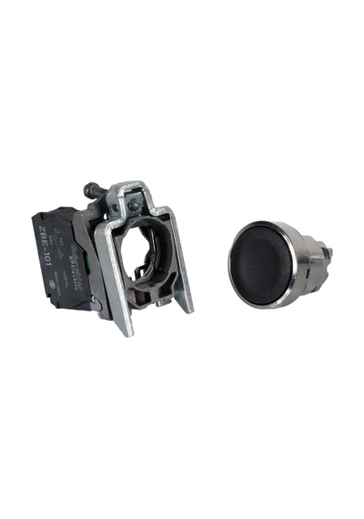 Schneider 22MM 1NA Metal Siyah Yaylı Buton - XB4BA21