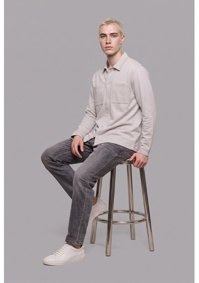 Defacto Regular Fit Çift Cepli Gömlek Ceket H6548ax26augr293 Gri-gr293