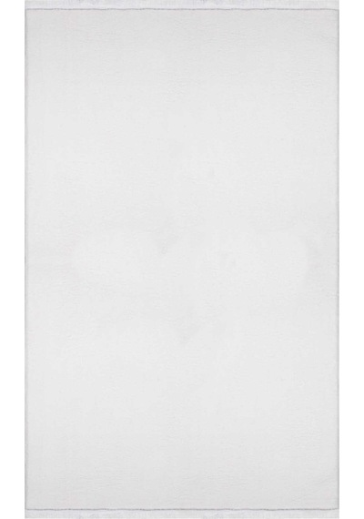 Vl Comfort Düz Saçaklı Peluş Halı Ekru Düz Düz Saçaklı