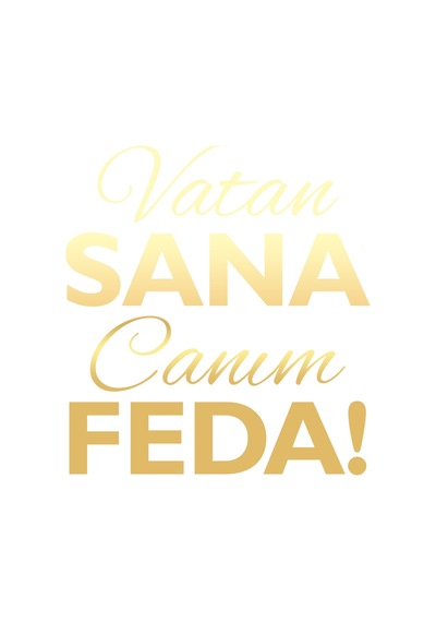 Vatan Sana Canım Feda Sticker17x17 Cm Gold
