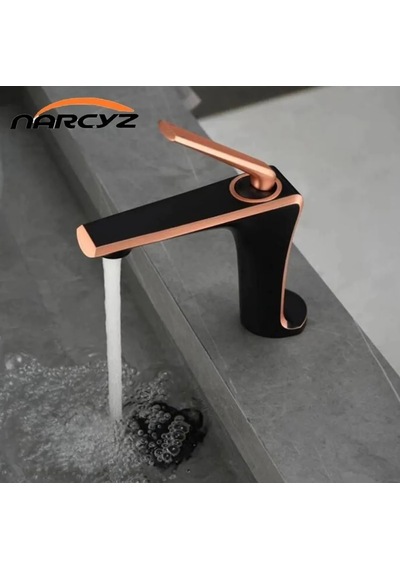 Narcyz Banyo Lavabo Bataryası Bakır - Siyah