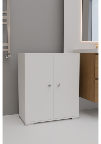 4 Bölmeli Banyo Dolabı Banyo Rafı Çok Amaçlı Dolap-beyaz Beyaz