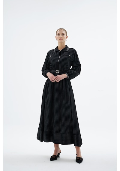 Senna Ivory Dress Siyah Siyah