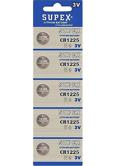 Supex Cr1225-c5 3v Lityum Düğme Pil 5'li Paket