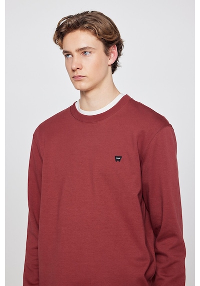 Wrangler Pamuklu Regular Fit Normal Kesim Bisiklet Yaka Logo Detaylı Sweatshirt Firedbrick