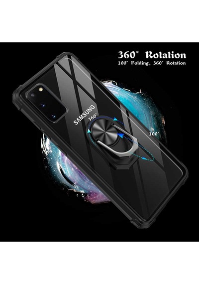 Samsung Galaxy Uyumlu S20 Kilif Standli Yüzüklü Mola Silikon Kapak 466781001