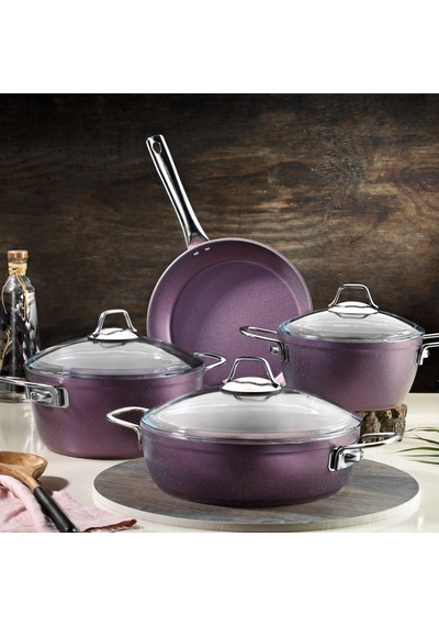 Kütahya Porselen Helen 7 Parça Mürdüm Granit Set