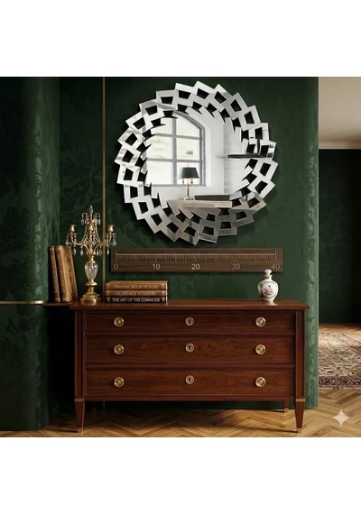 Durukar 40x40 Cm Kırılmaz Pleksi Dekoratif Duvar Aynası - Modern Geometrik Tasarım 1. Sınıf Ayna Çok Renkli